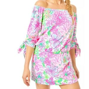 Lilly Pulitzer Lana off the shoulder skort romper- s